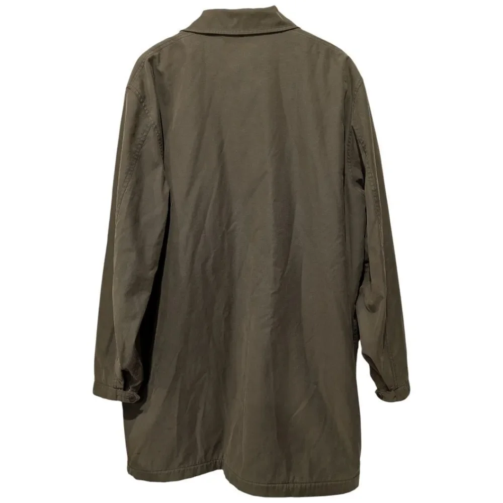VTG Polo Ralph Lauren Olive Green Barn Chore Coat Jacket Large Fleece Lined Sz L
